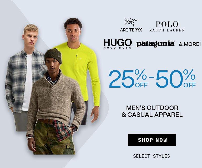 25% - 50% Off Men's Outdoor & Casual Apparel