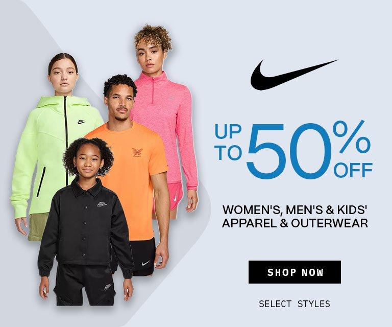 Up to 50% Off Nike Apparel & Outerwear