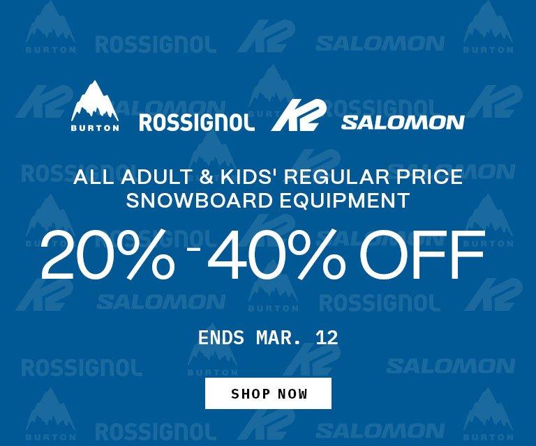 20% - 40% Off Snowboard Equipment