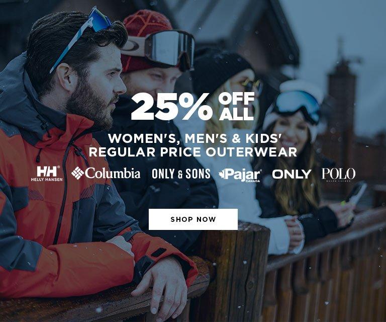 25% Off Regular Price Outerwear