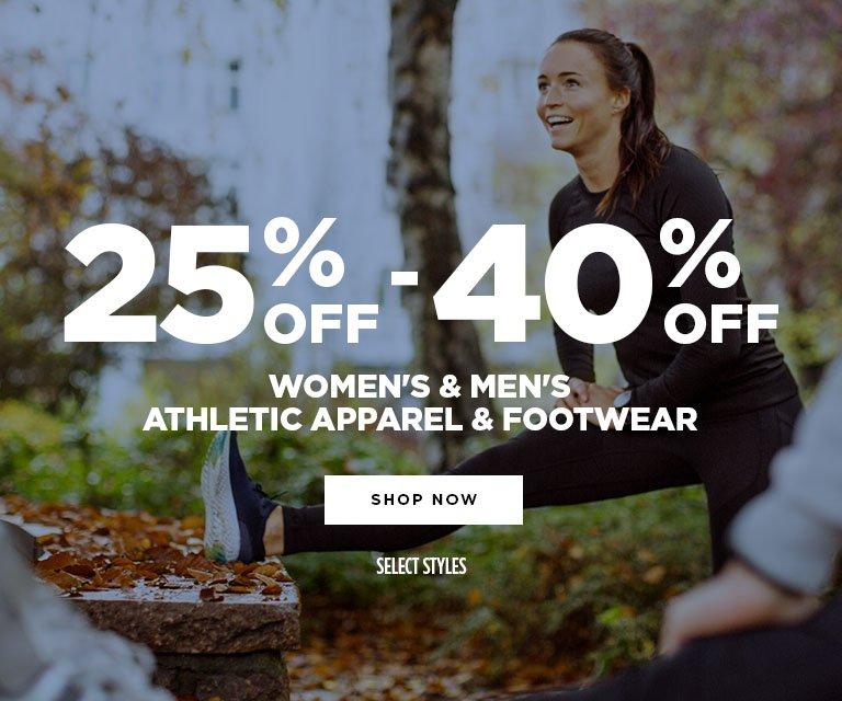 25% - 40% Off Athletic Apparel & Footwear