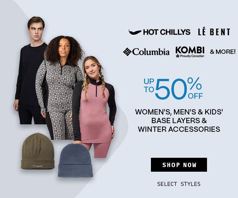 Up to 50% Off Baselayers & Winter Accessories