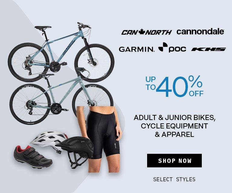 Up to 40% Off Cycle Equipment & Apparel