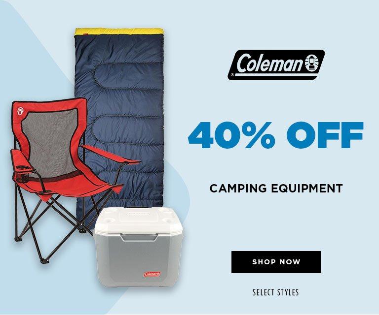 40% Off Coleman Camping Equipment