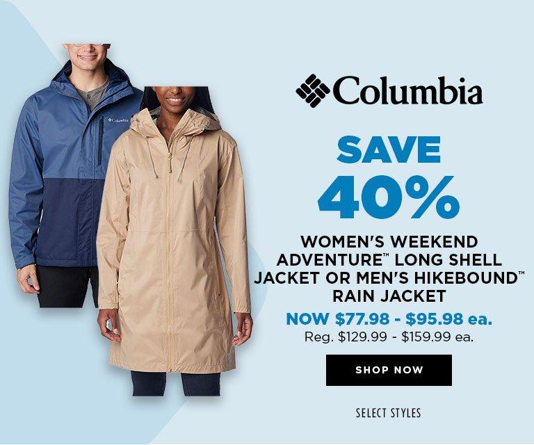40% Off Columbia Jackets