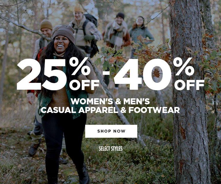 25% - 40% Off Casual Apparel & Footwear