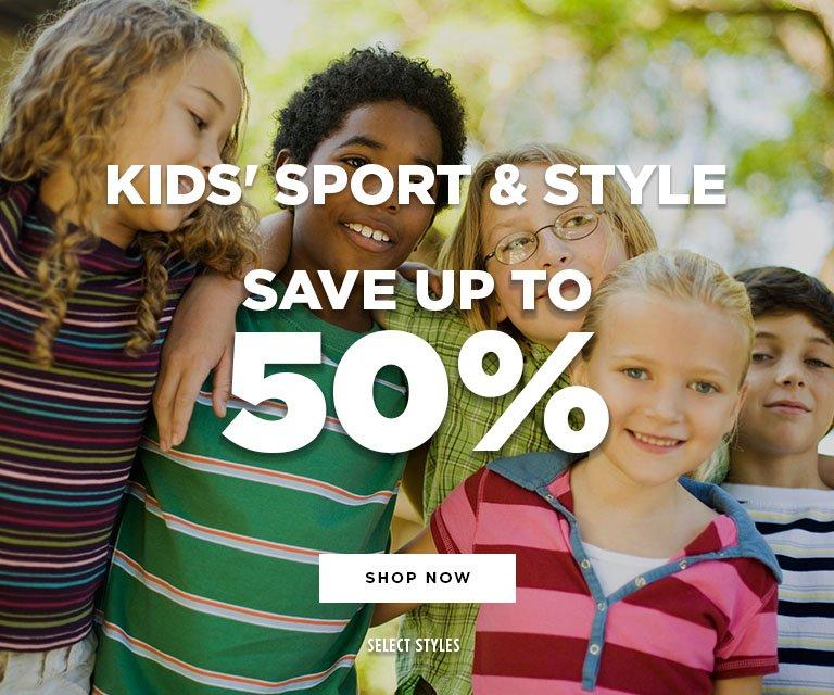 Up to 50% Off Kids' Sport & Style