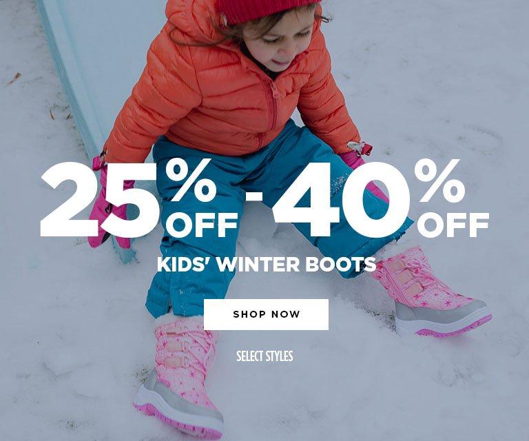 25% - 40% Off Kids' Winter Boots