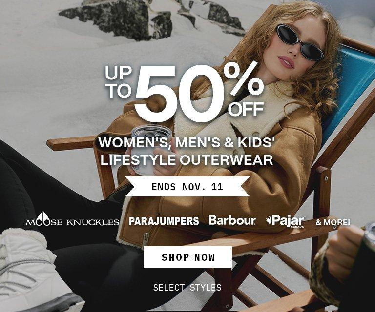 Up to 50% Off Women's, Men's & Kids' Lifestyle Outerwear