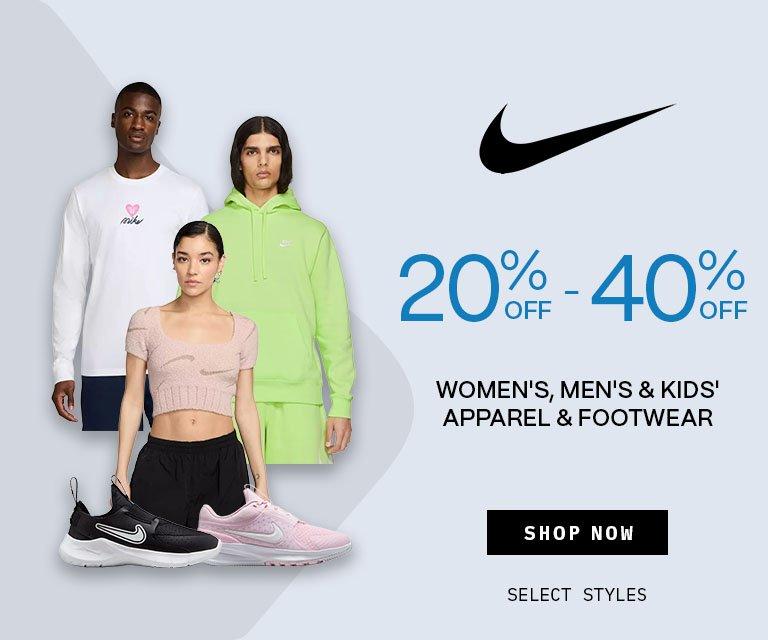 20%-40% Off Nike Apparel & Footwear