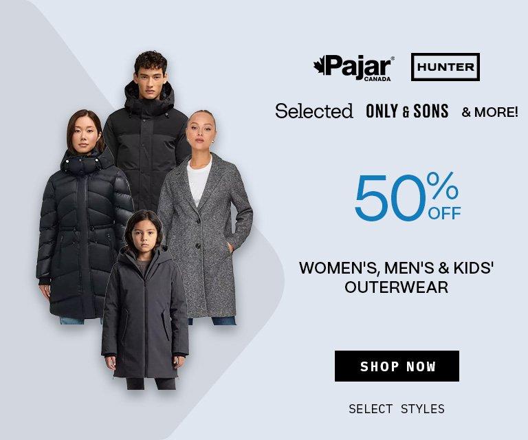 50% Off Women's, Men's & Kids' Outerwear