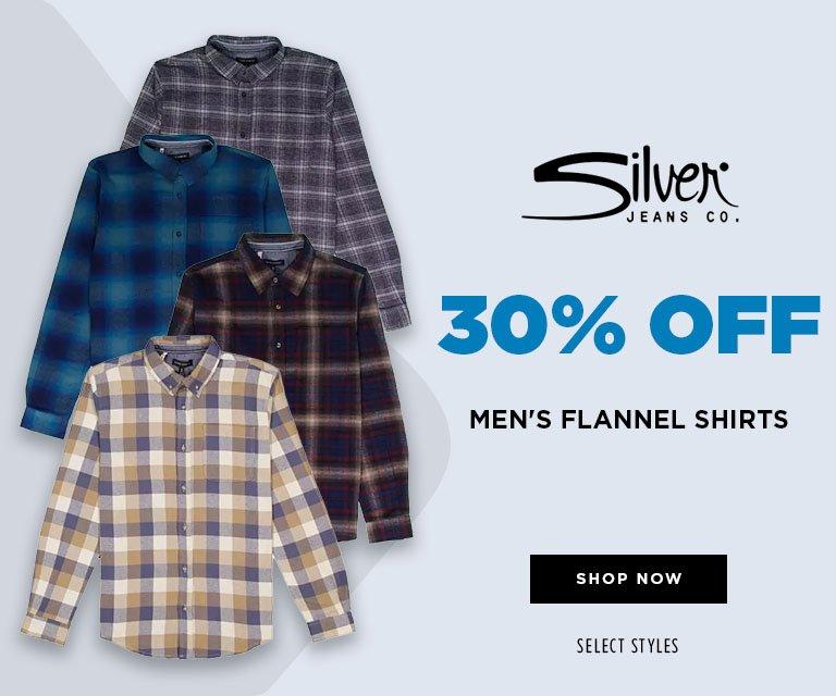 30% Off Men's Flannel Shirts