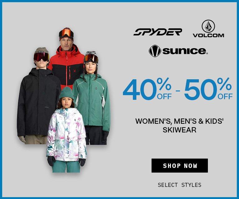 40-50% Off Women's, Men's, Kids' Skiwear