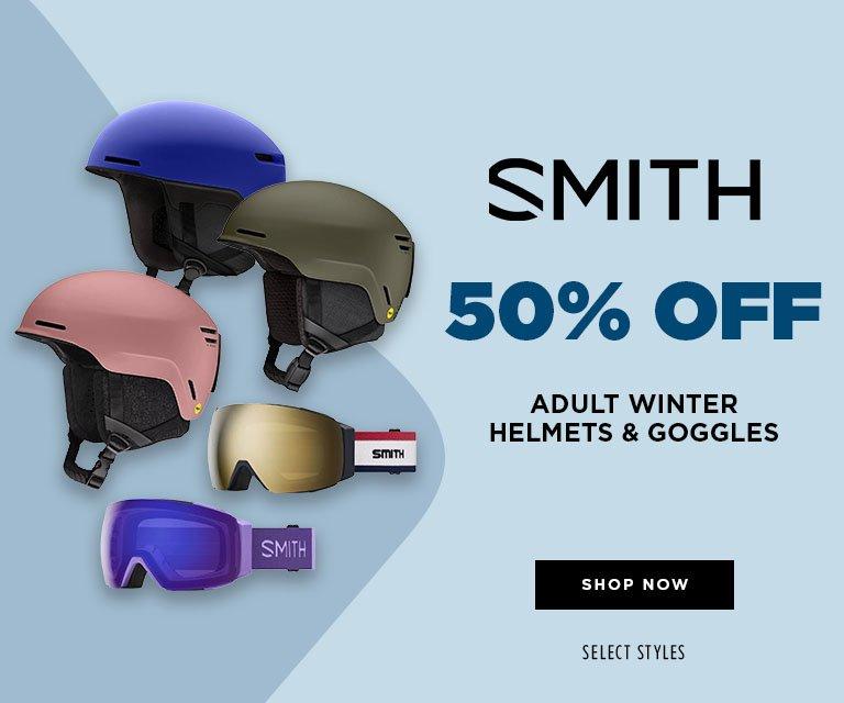 50% Off Smith Adult Winter Goggles & Helmets