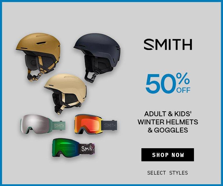 50% Off Smith Helmets & Goggles