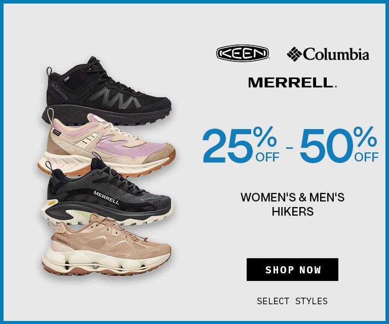 25-50% Off Merrell, Keen & Columbia Hiking Shoes