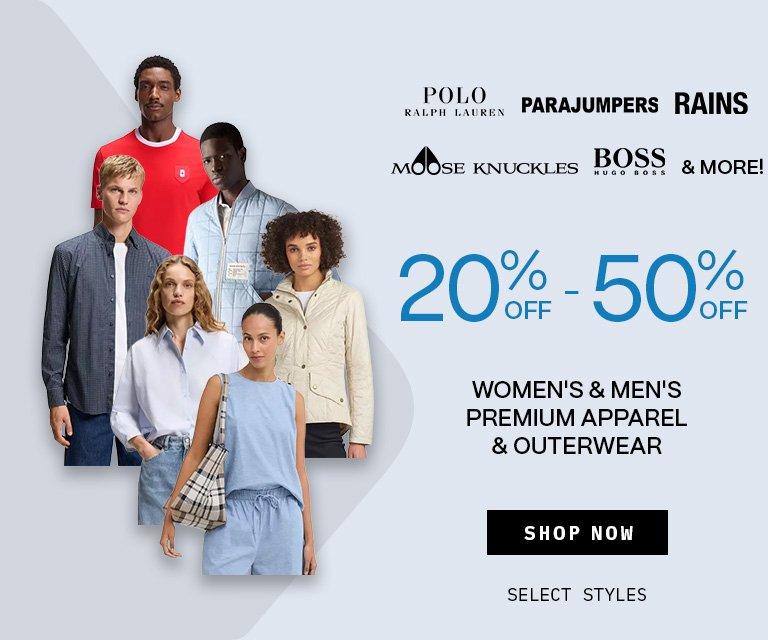 20% - 50% Off Premium Apparel & Outerwear