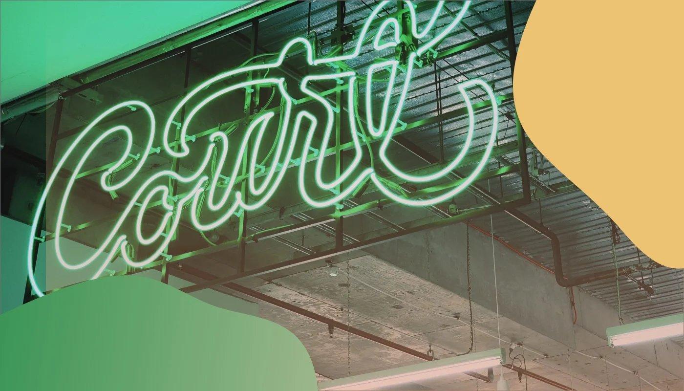 Beleuchteter Neonschriftzug