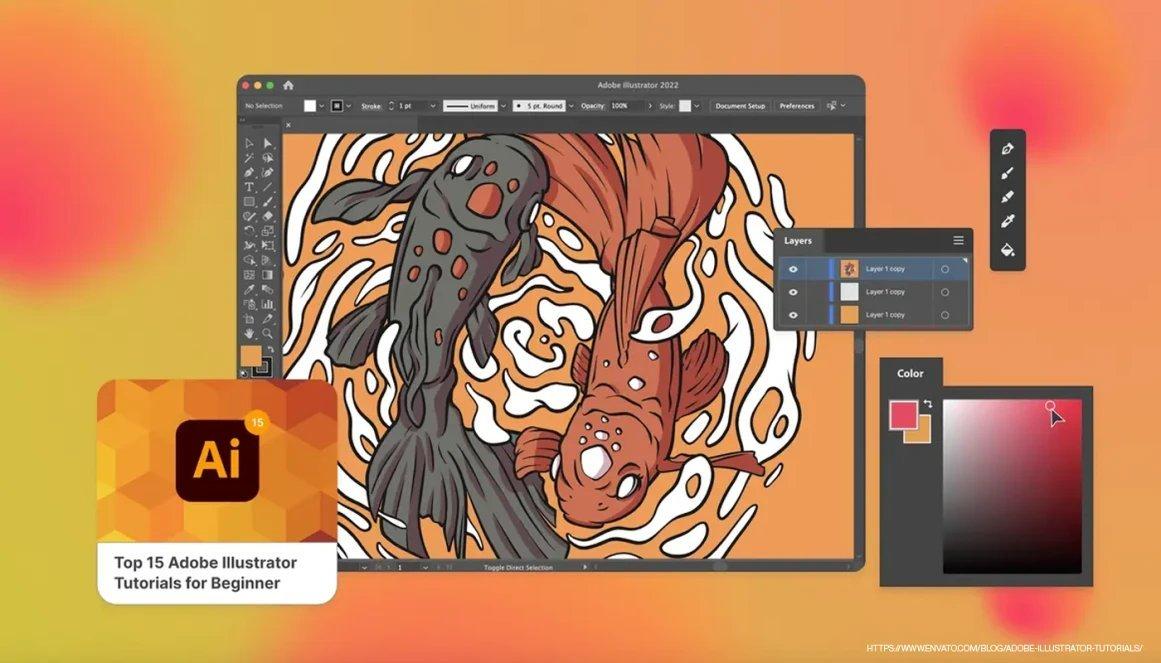 adobe illustrator fish design