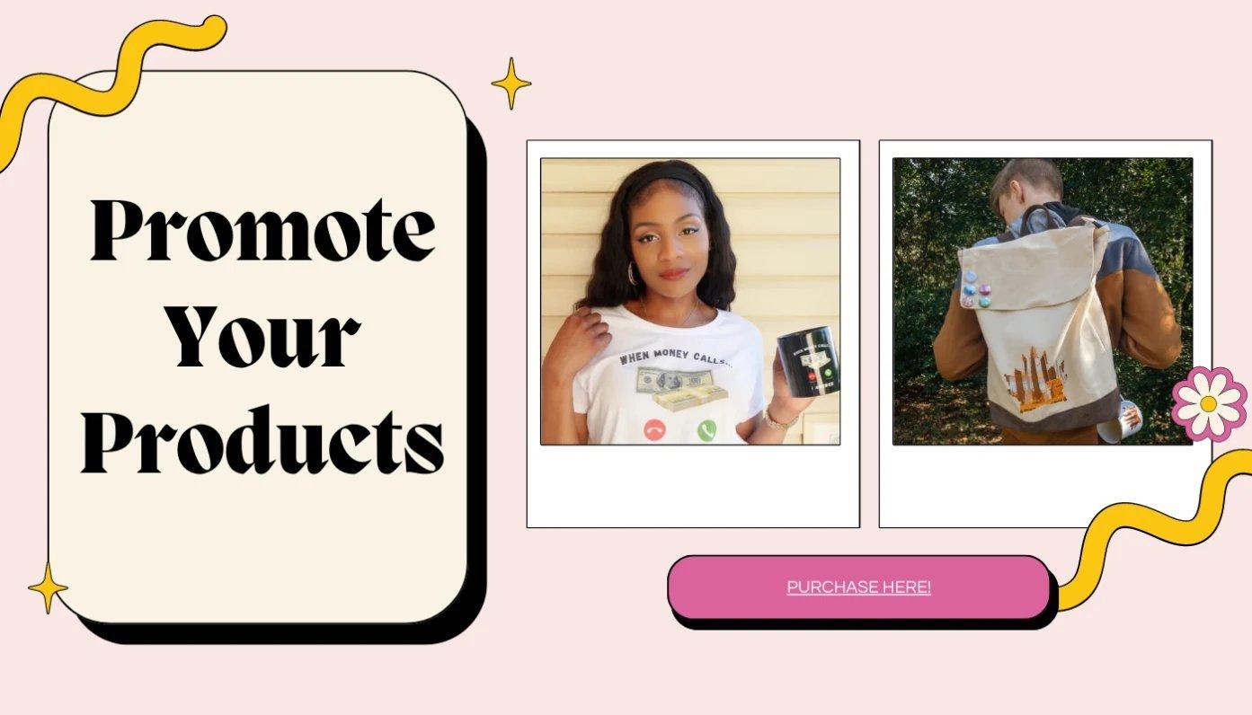 creators promoting their merch online