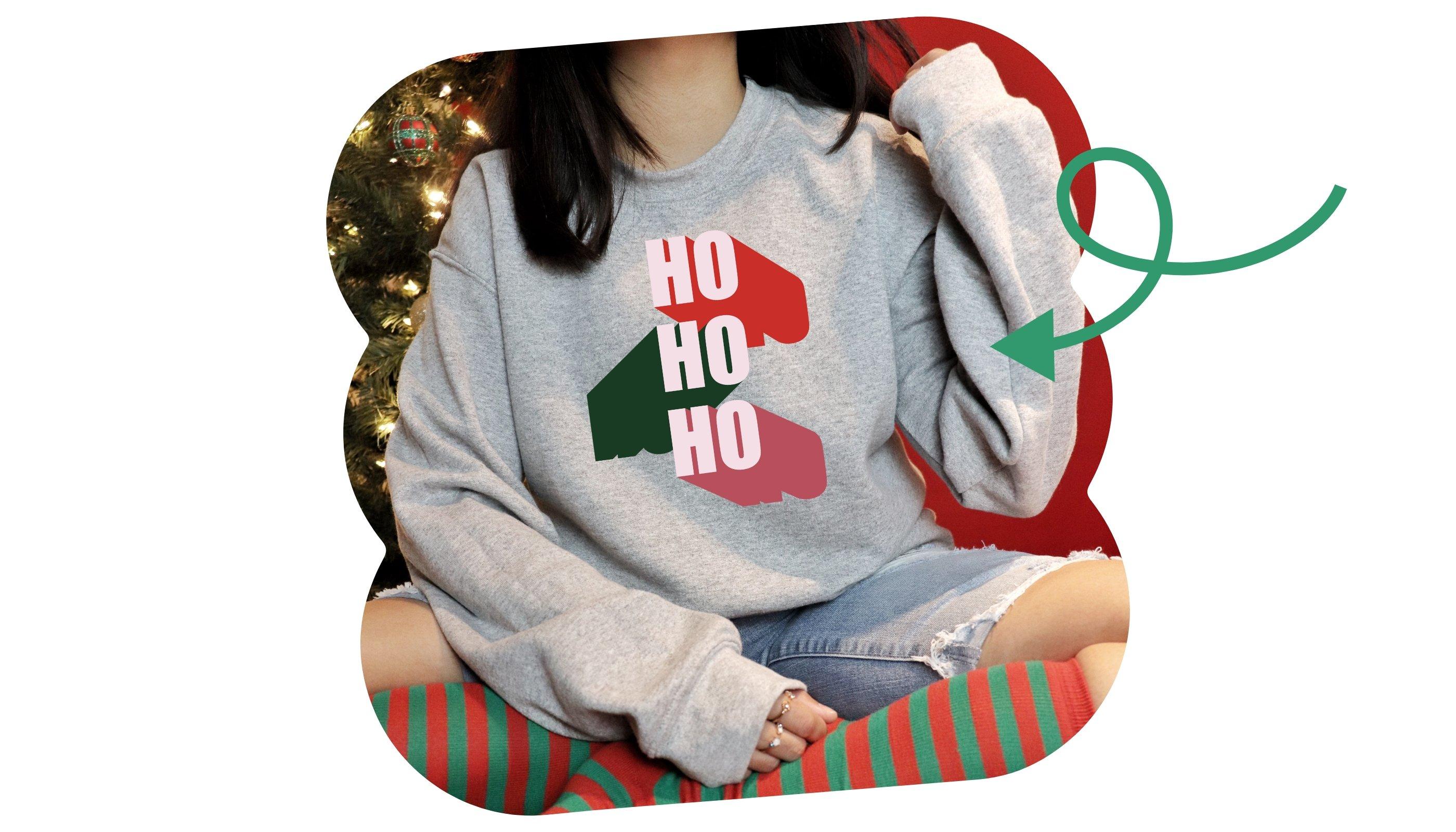 girl wearing christmas sweater