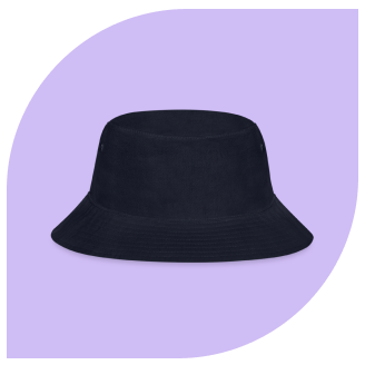black bucket hat