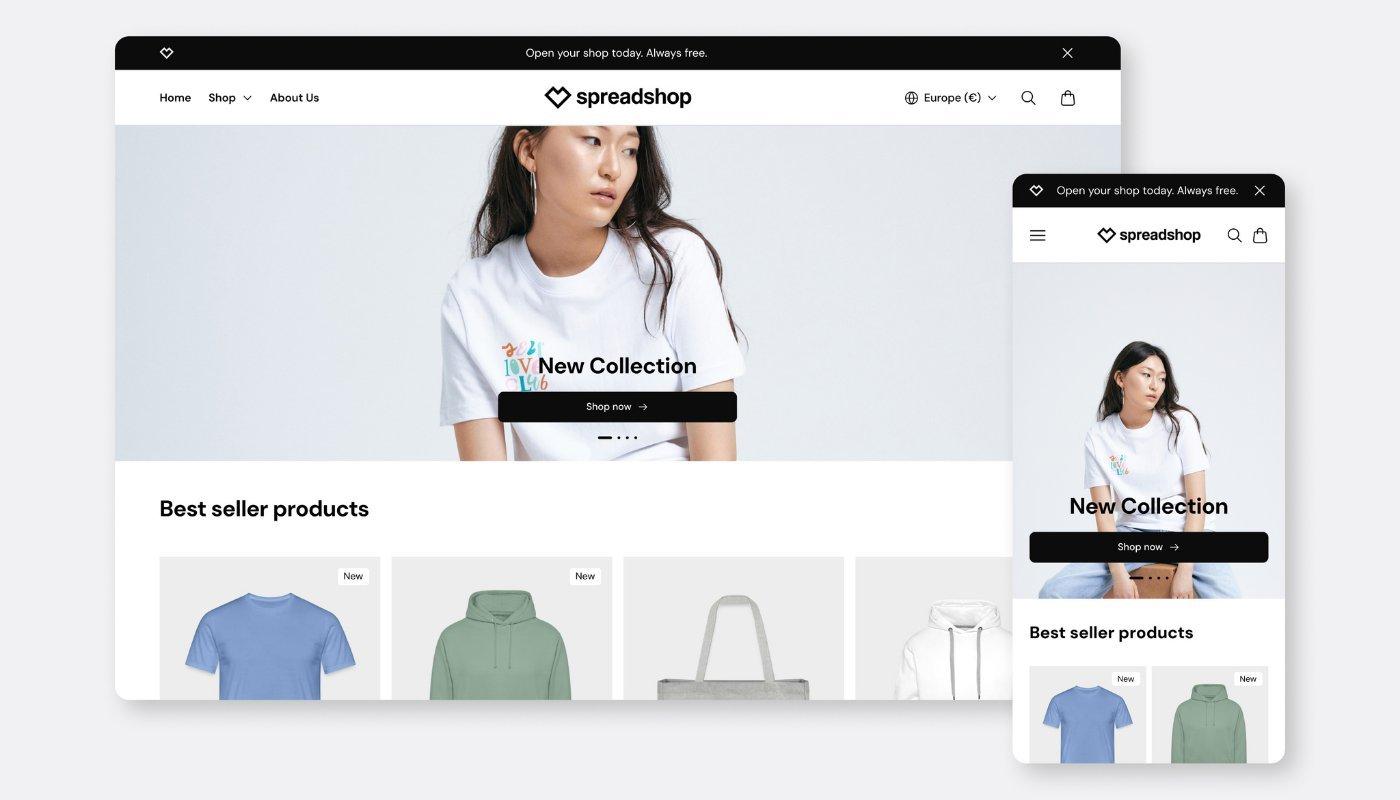 Mainview on the new storefront design.