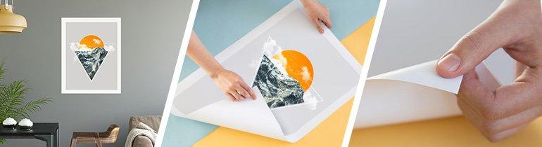 Image montrant un poster imprimé dans différentes situations