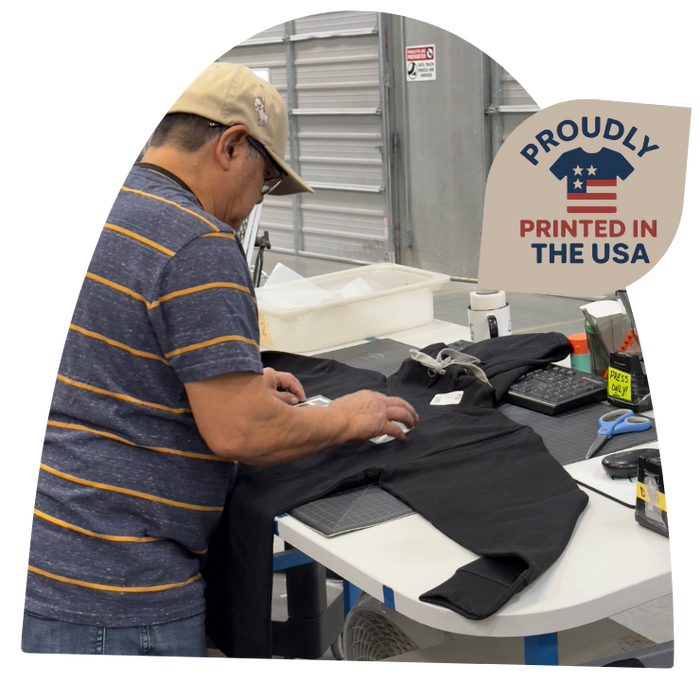 production employee putting together a print on demand order at las vegas production facility