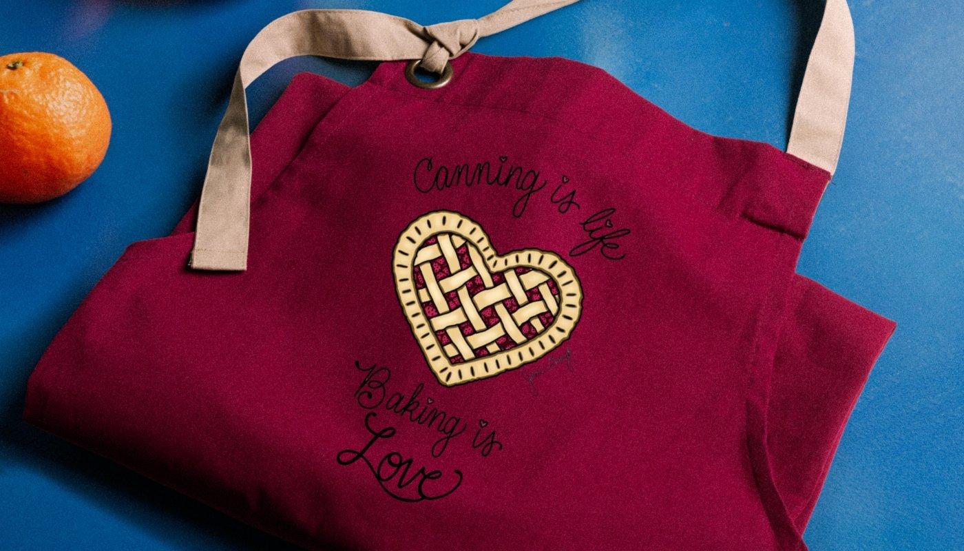 baking design on apron