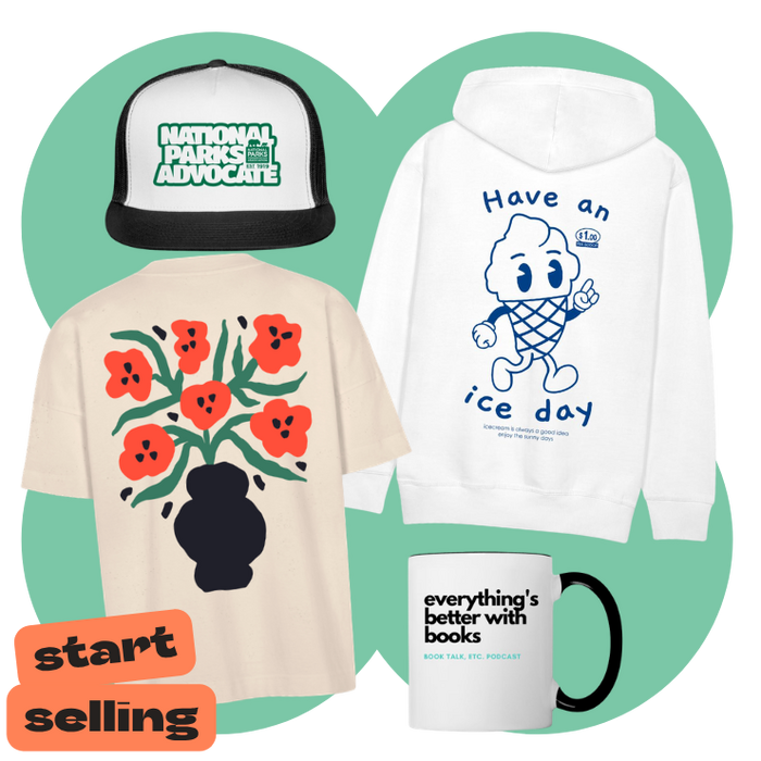 best print on demand products to sell online with custom examples of t-shirt, hoodie, mug, and cap