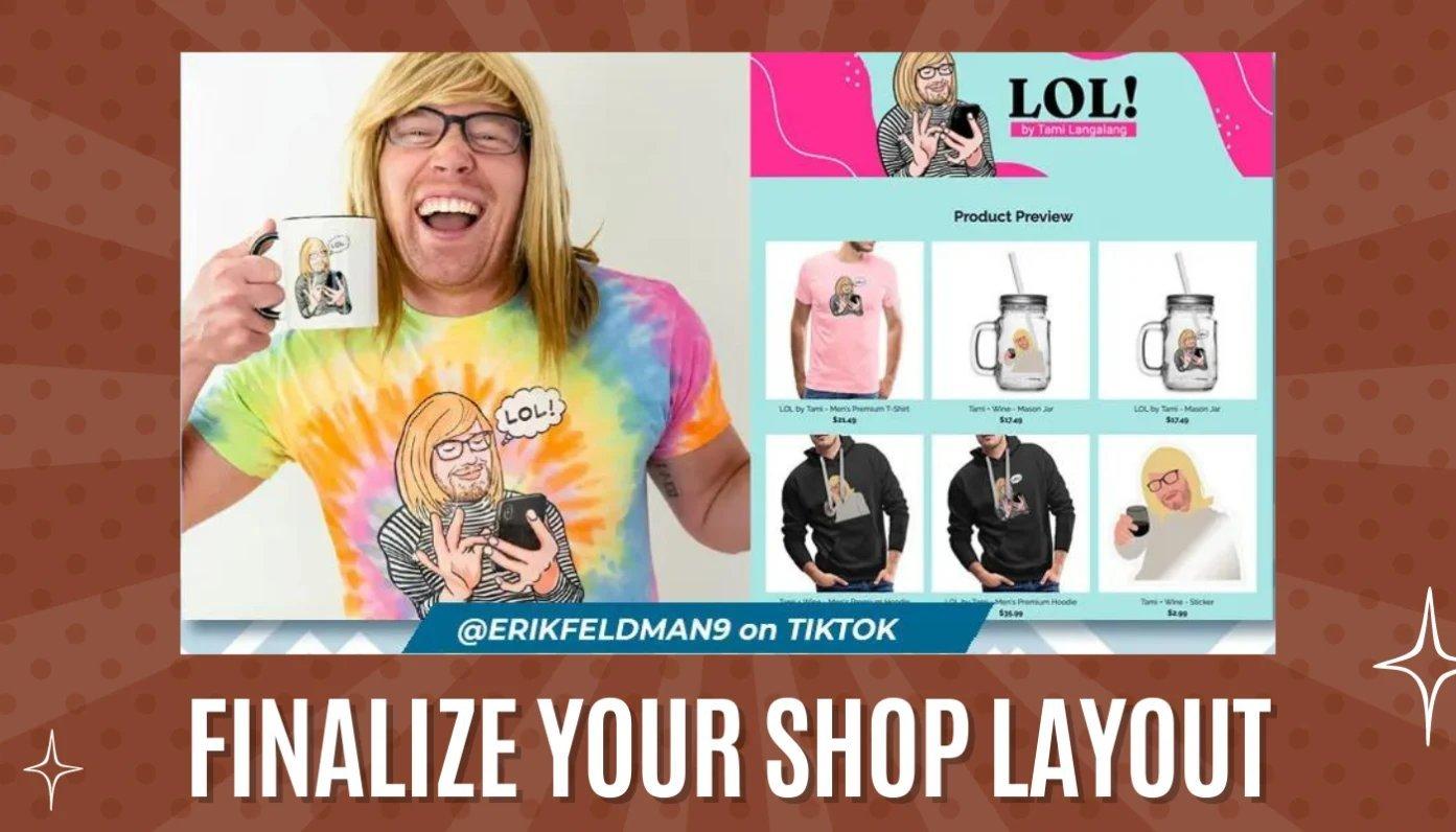 screenshot of erik feldman merch shop