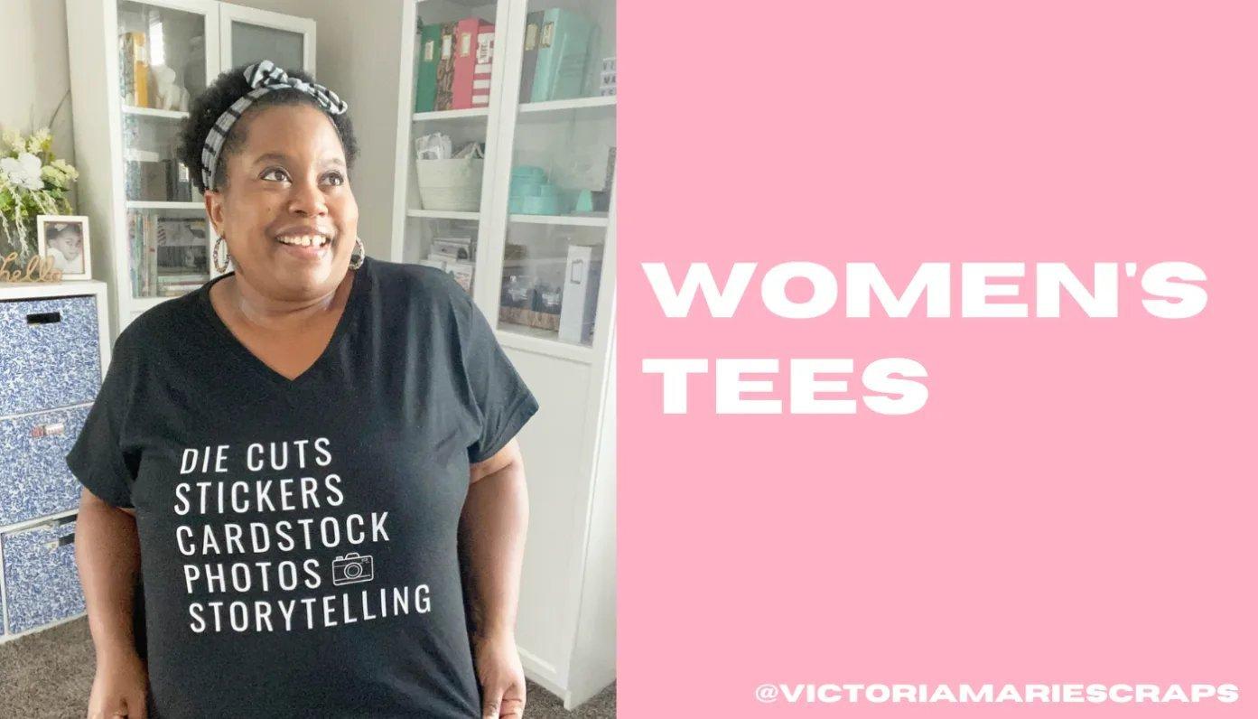 women wearing a crafty graphic printed t-shirt