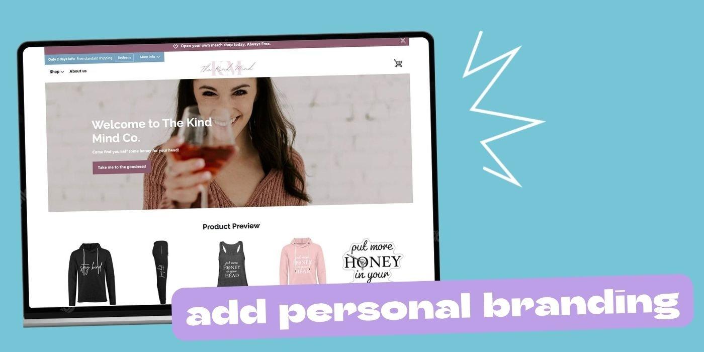 screenshot of spreadshop to illustrate appeal of personal branding