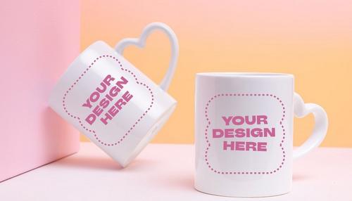 heart shaped hundle mug 