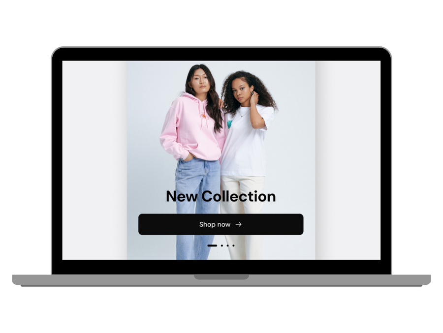 mockup of new storefront homepage to illustrate a better shopping experience for customers