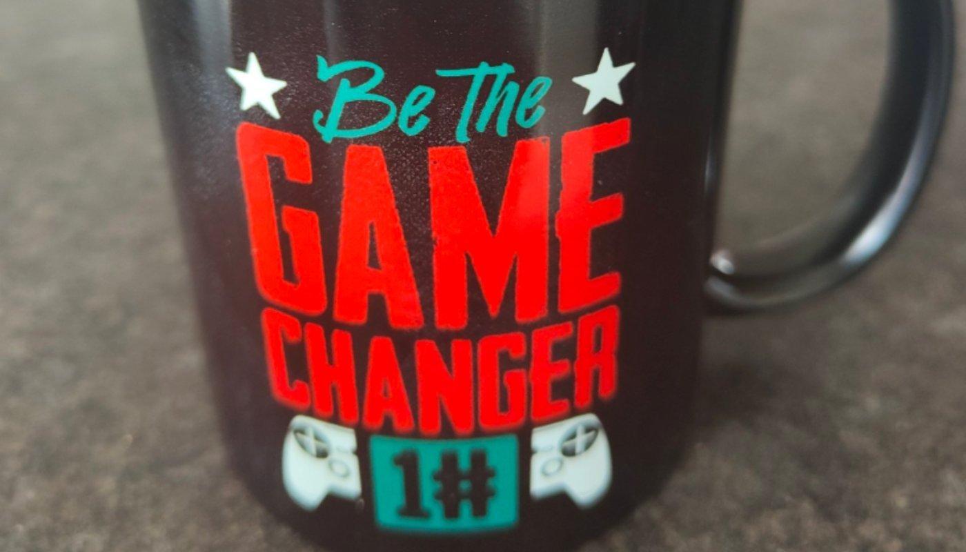 be the game changer custom coffee mug