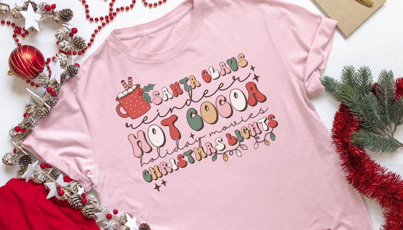 hot cocoa design on t-shirt