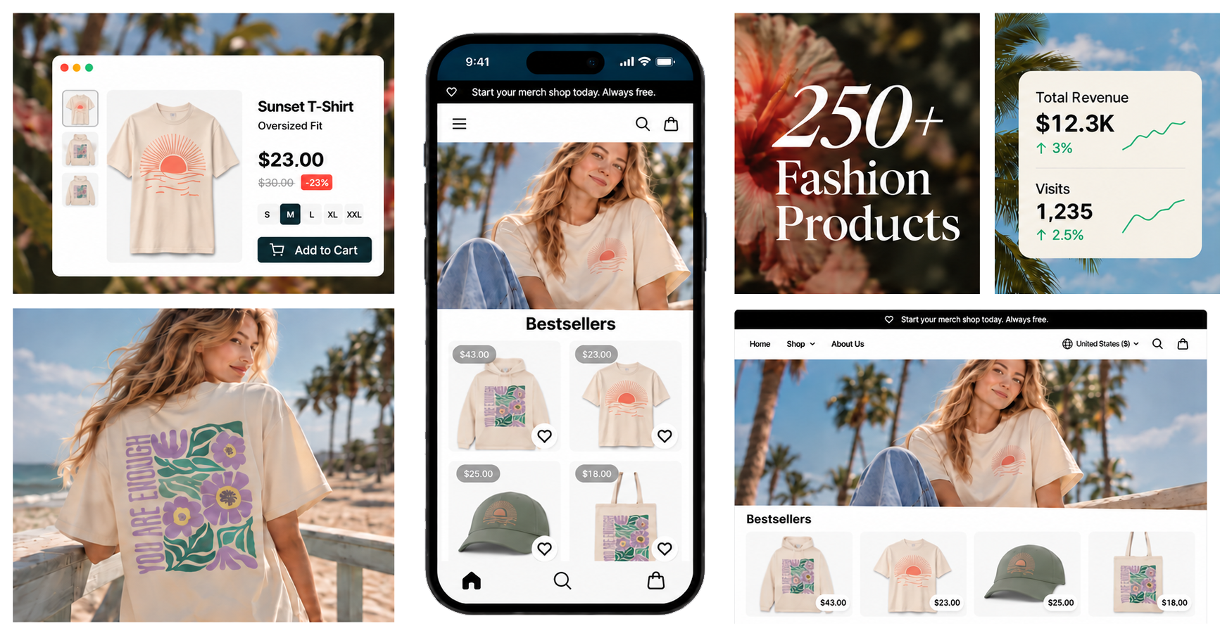 Mobile and desktop shop example