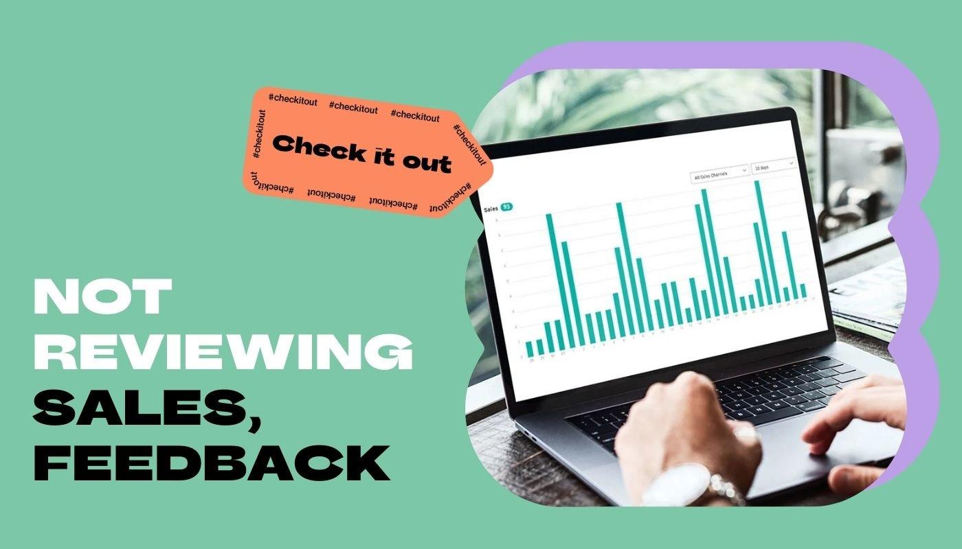 Seller reviewing sales and performance data on a laptop screen