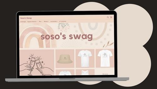 Preview of an online merch shop showing products that sell and attract customers