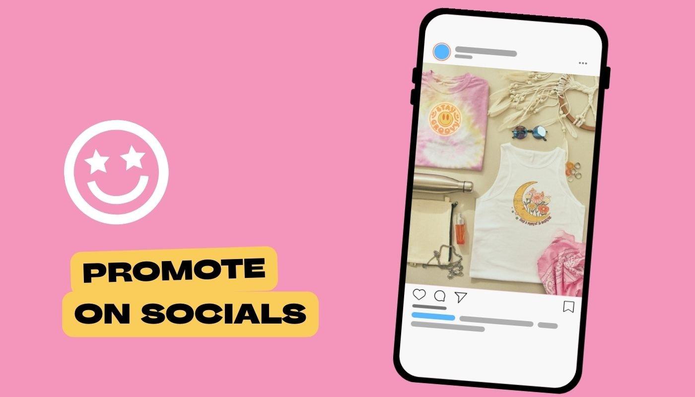 Social media post promoting festival apparel and merch products