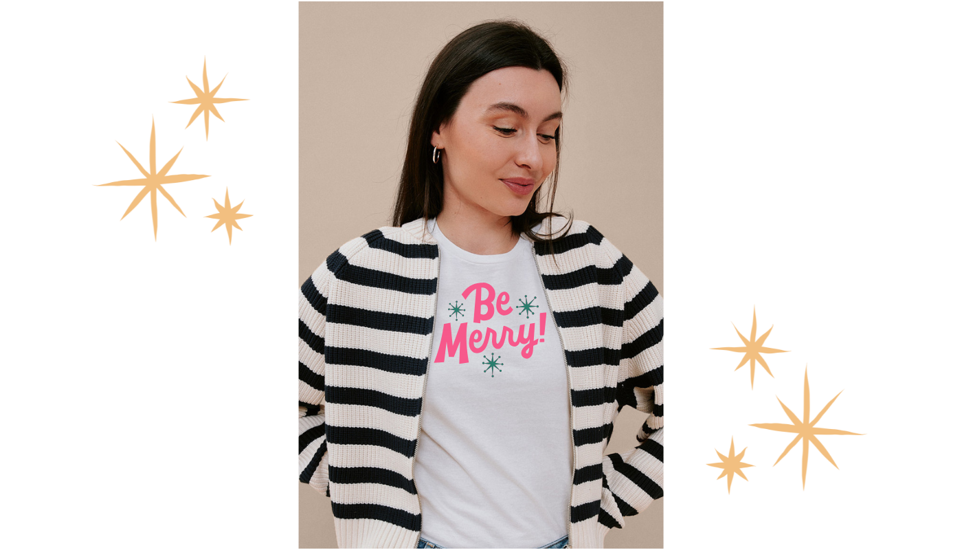 be merry retro t-shirt design
