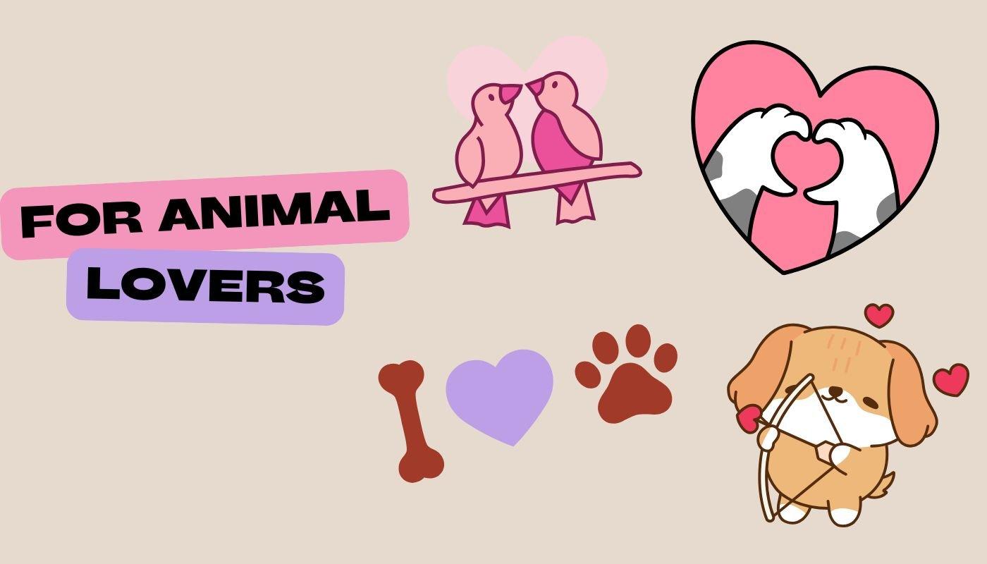 Cute Valentine’s Day designs featuring animal love and playful illustrations