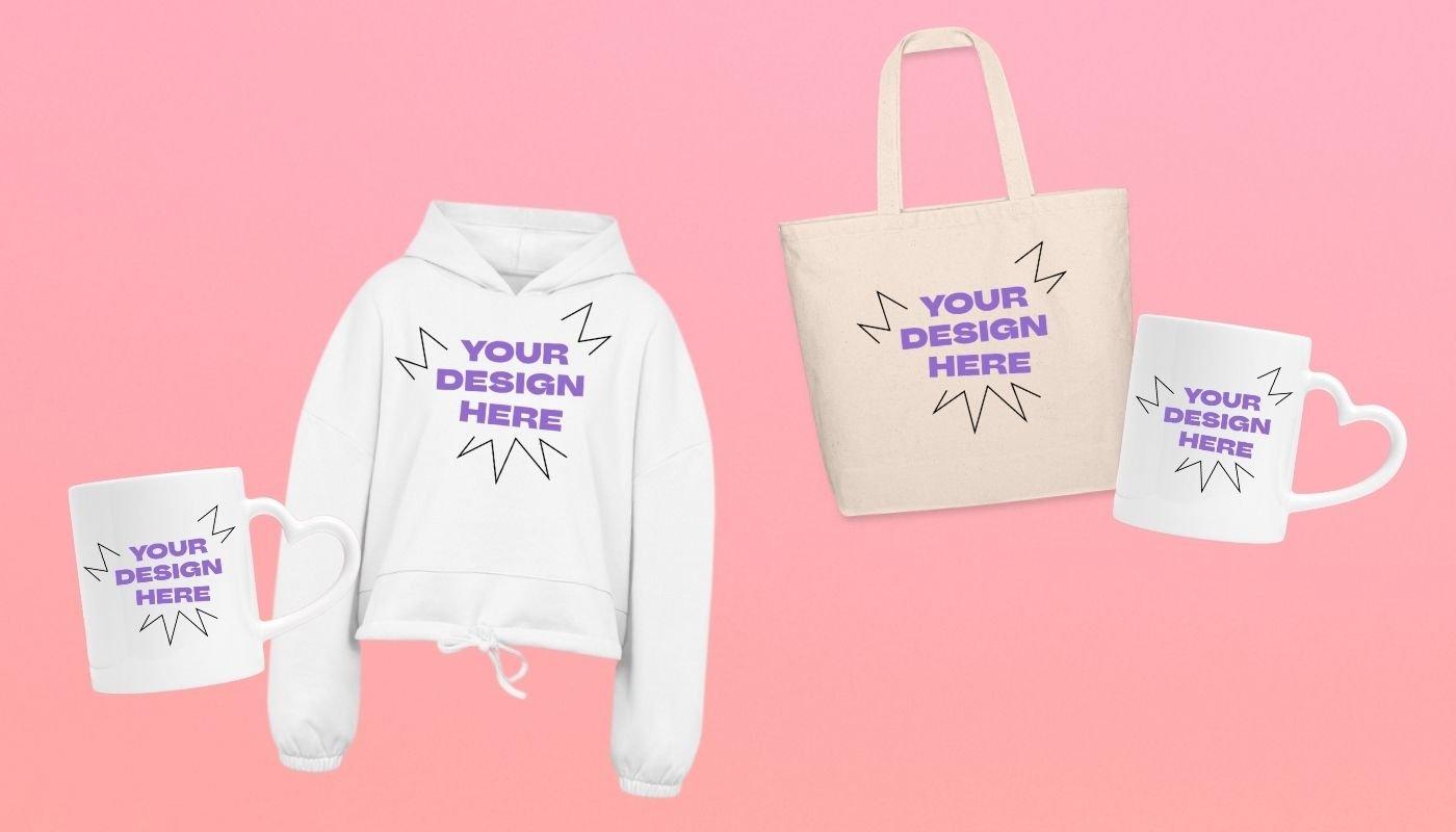 Valentine’s Day gift bundle featuring a mug, hoodie, and tote bag