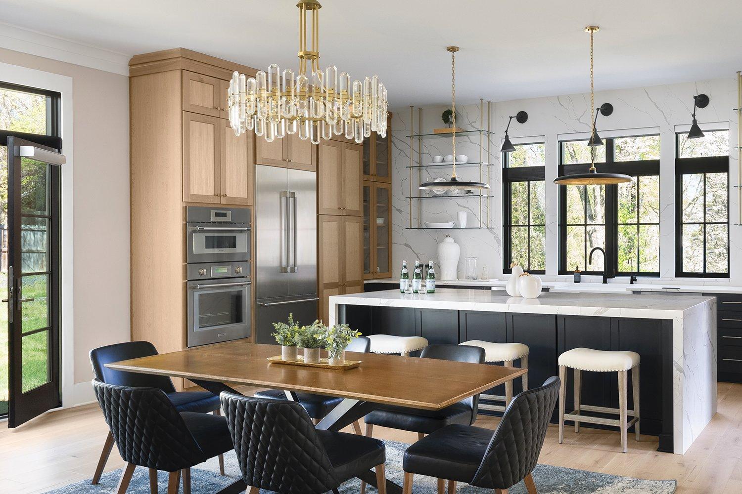 Modern Kitchen featuring JELD-WEN Black Windows and Patio Door