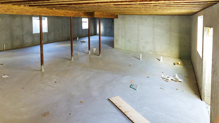 Image of an unfinished basement