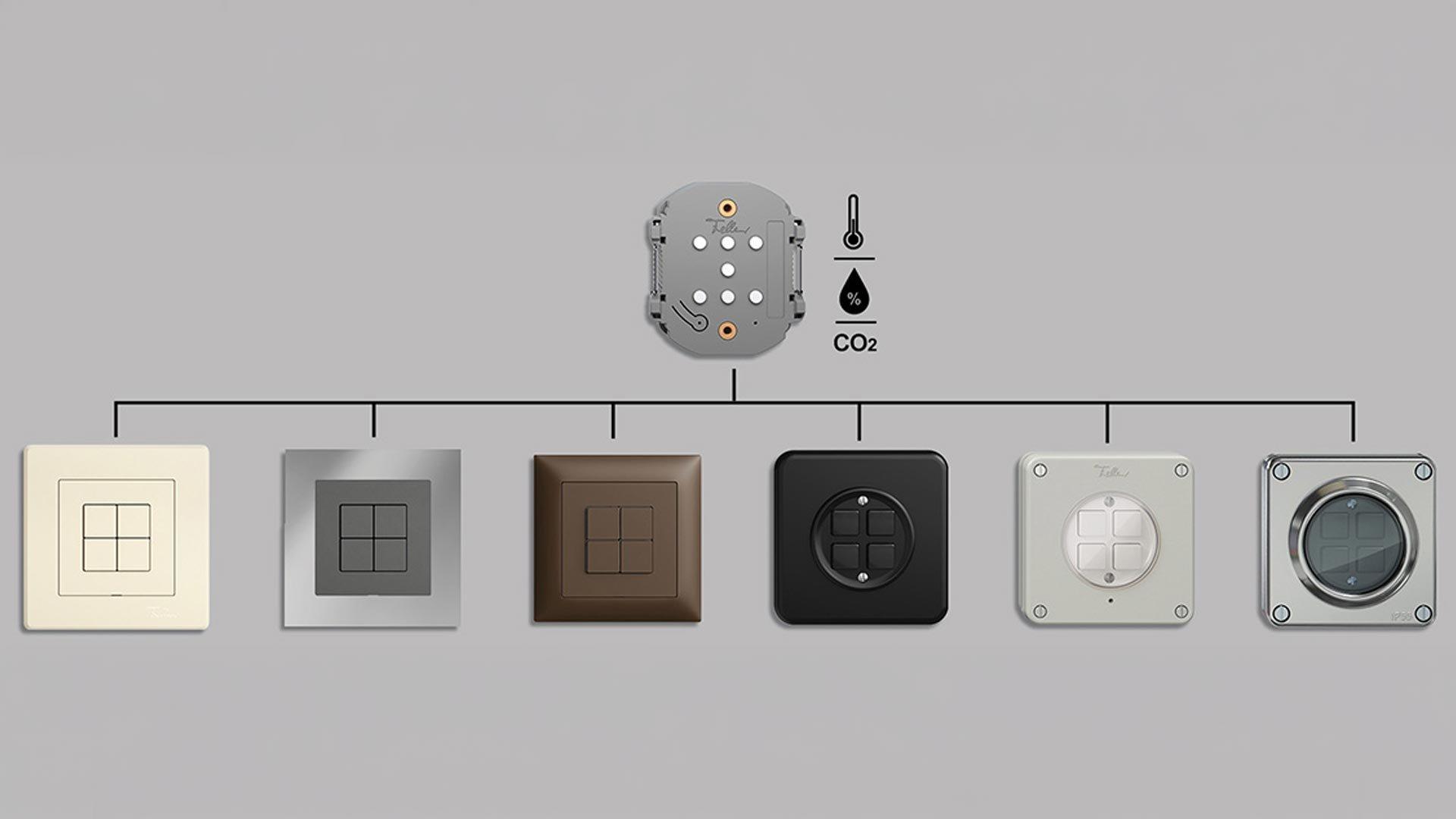 Feller 4 KNX-Taster 1-4fach RGB Basic & Pro