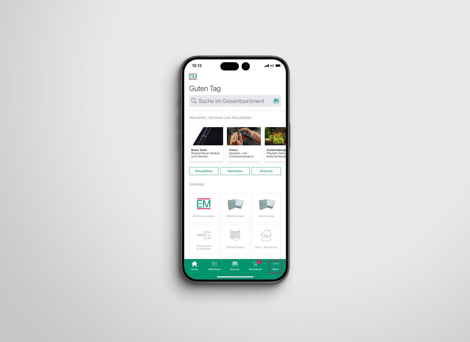 1. EM.App: vai alla voce «Altro» in basso a destra