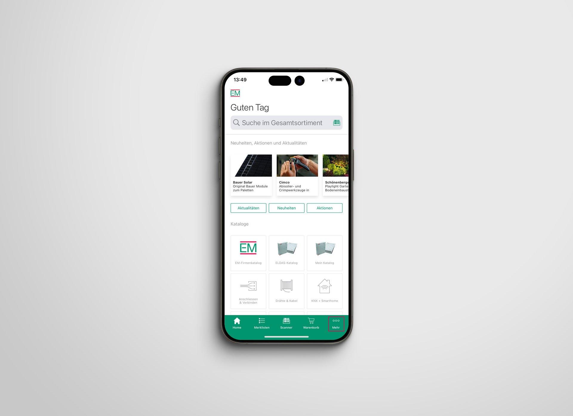 1. EM.App: vai alla voce «Altro» in basso a destra